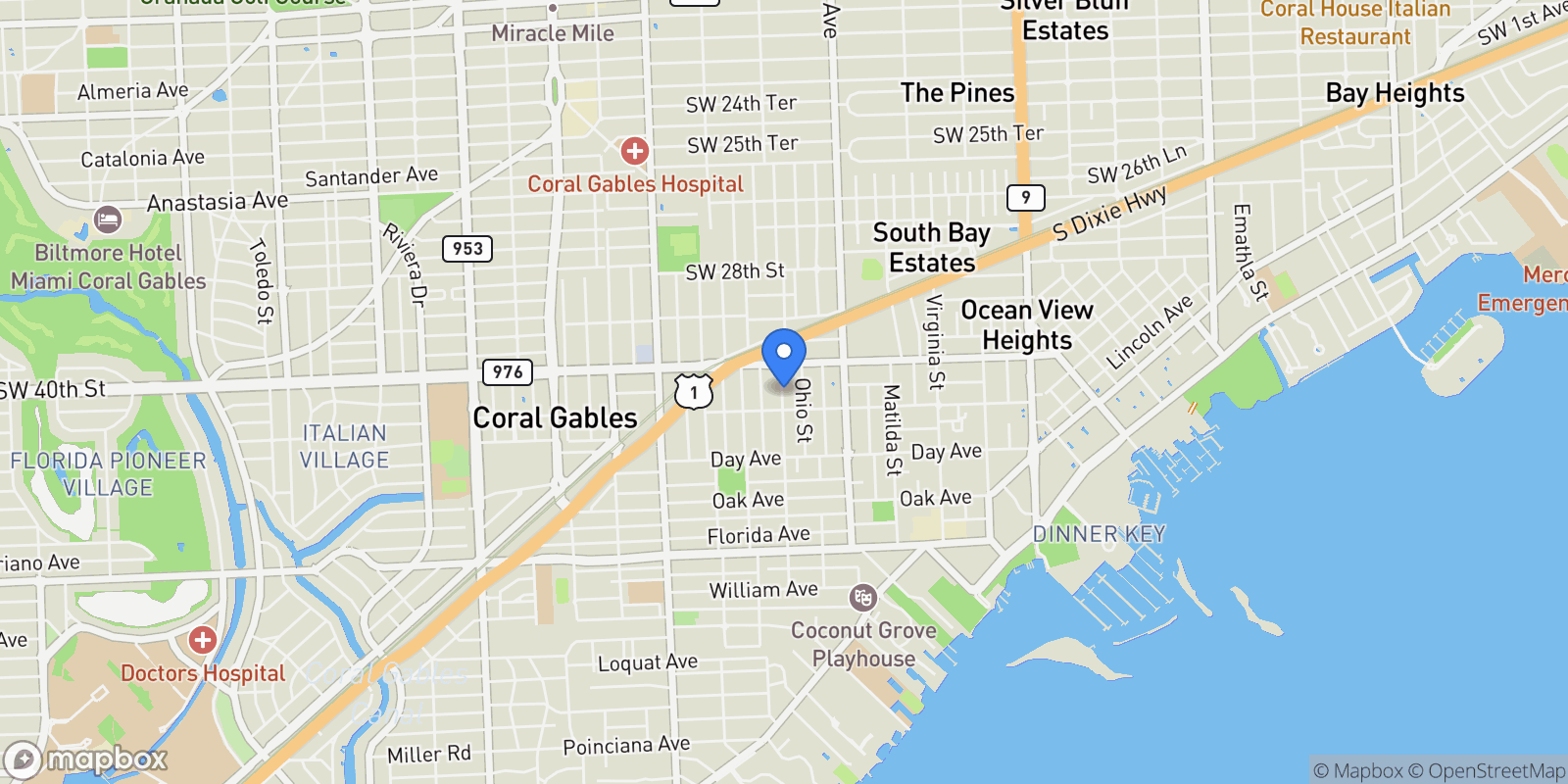 Map showing 3063 Elizabeth St, Miami, Florida, United States.