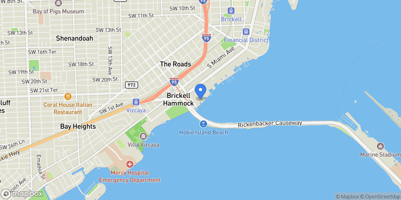 Map showing 2451 Brickell Ave 21D, Miami, Florida, United States.