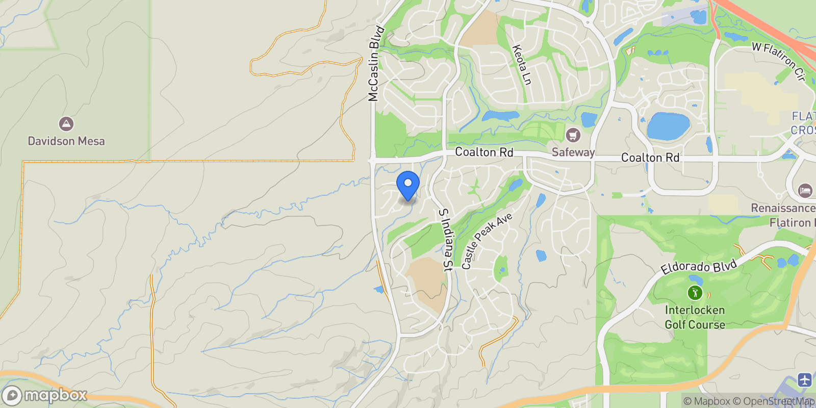 Map showing 2932 Casalon Circle, Lafayette, Colorado, United States.