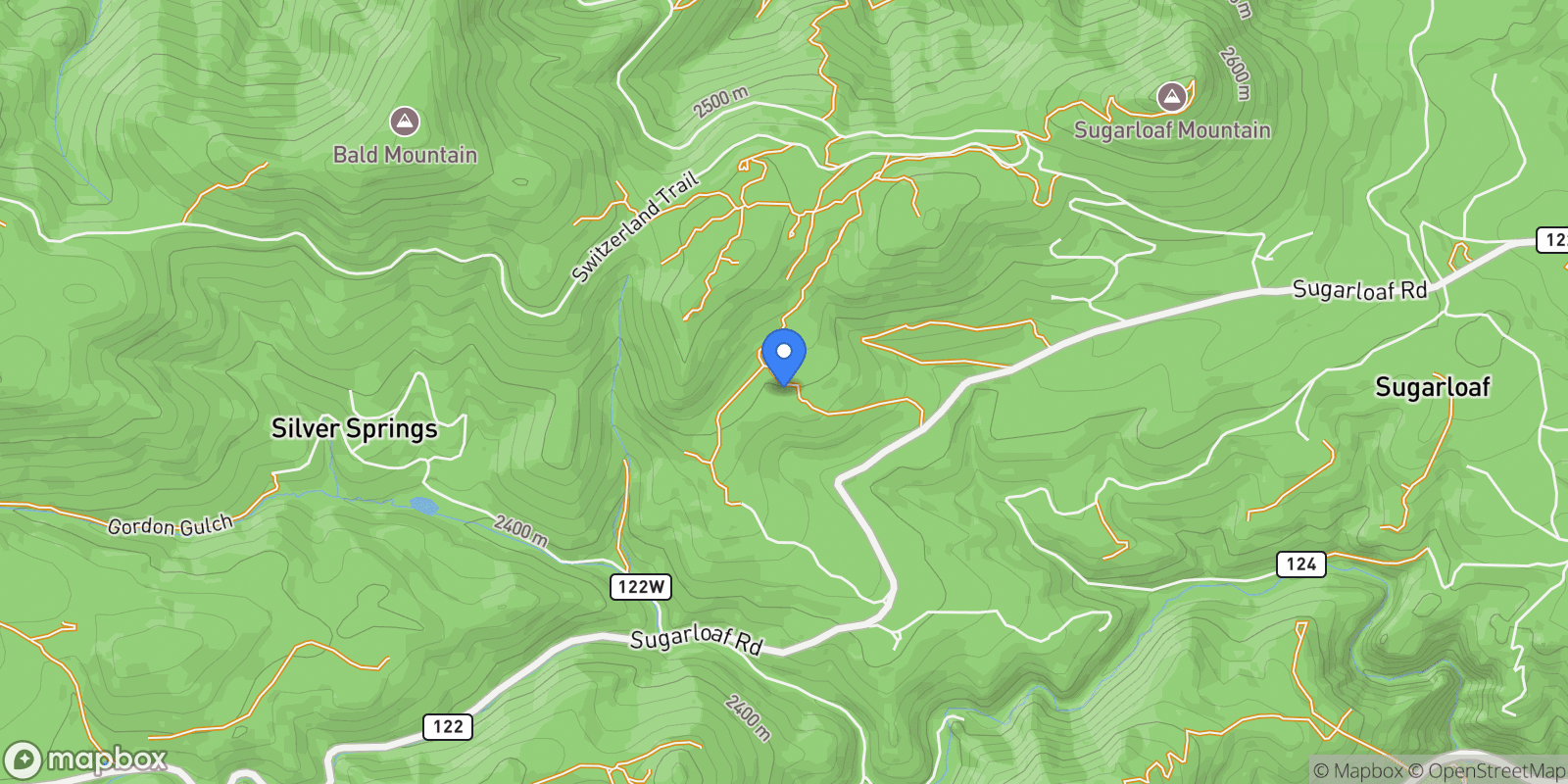 Map showing 5566 Sugarloaf Road, Boulder, Colorado, United States.