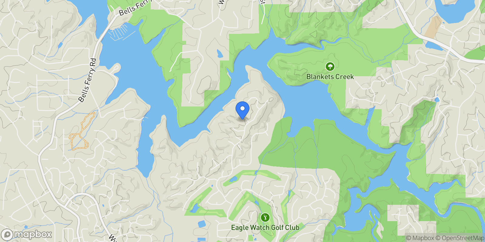 Map showing 523 Sycamore Point, Woodstock, Georgia, United States.
