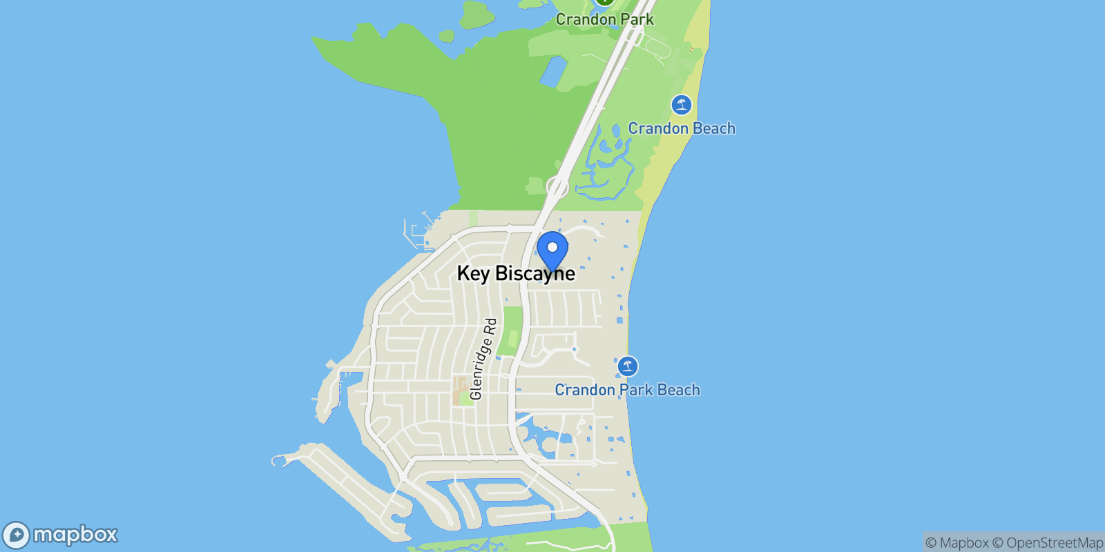 Map showing 151 Crandon Blvd 841, Key Biscayne, Florida, United States.