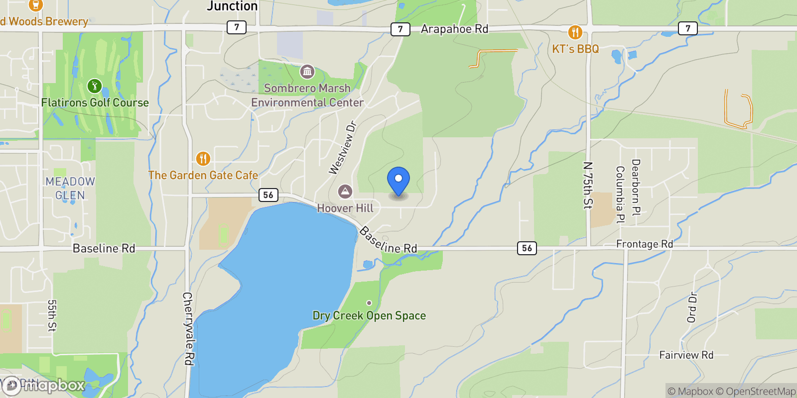 Map showing 6833 Fairview Drive, Boulder, Colorado, United States.