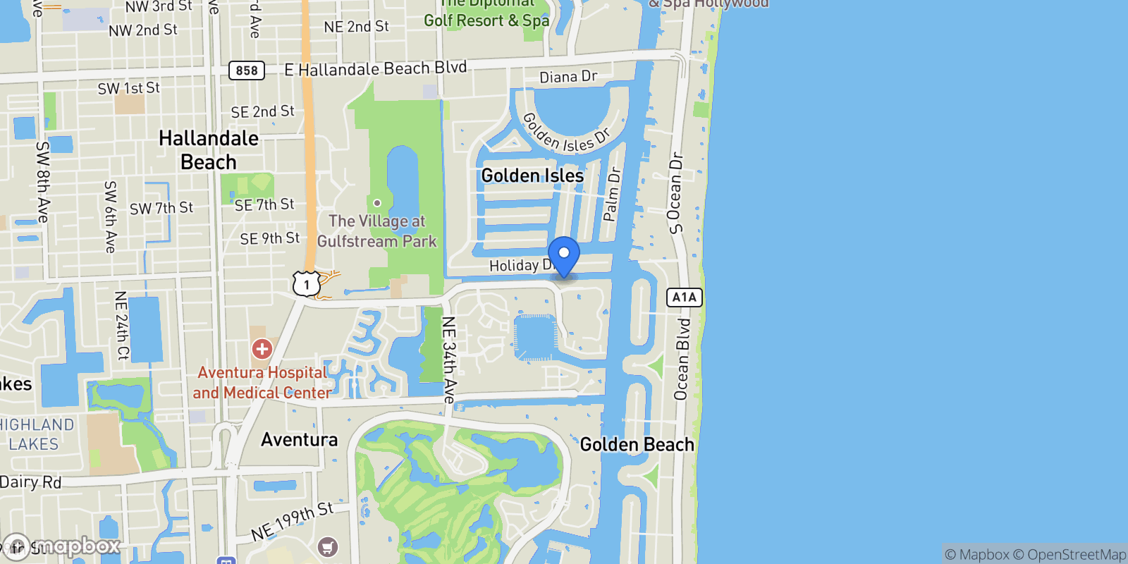 Map showing 3707 NE 214th St 14, Aventura, Florida, United States.