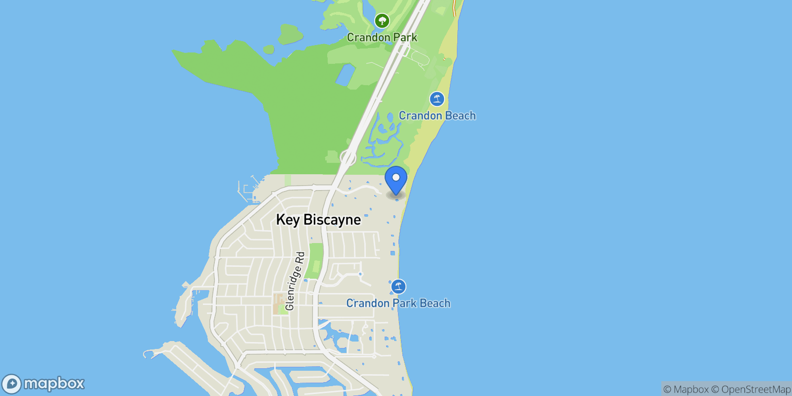 Map showing 200 Ocean Lane Dr 407-GR09, Key Biscayne, Florida, United States.