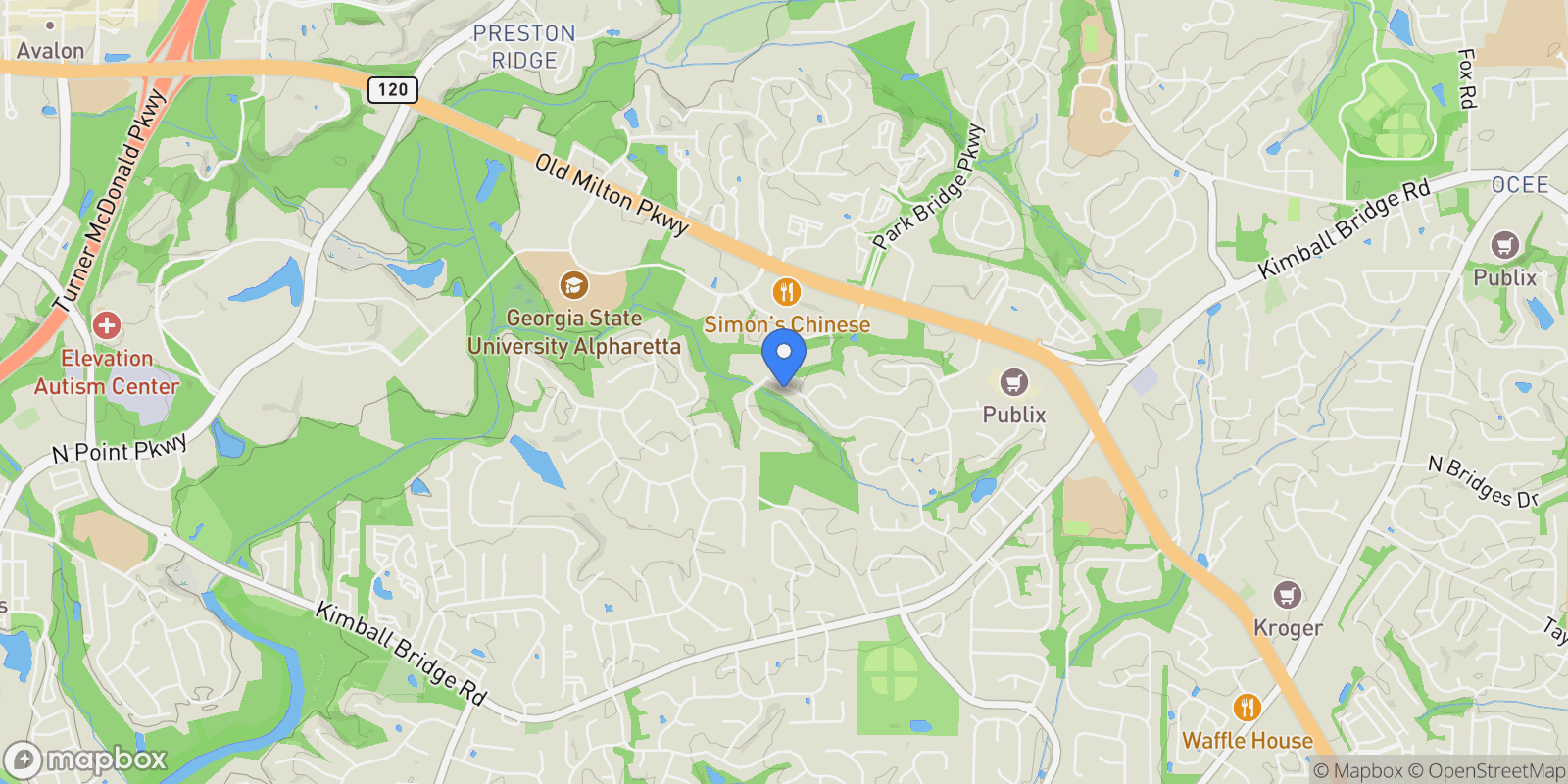 Map showing 4345 Park Brooke Trace, Alpharetta, Georgia, United States.