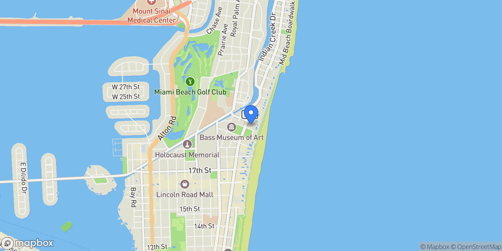 Map showing 2201 Collins Ave 431, Miami Beach, Florida, United States.