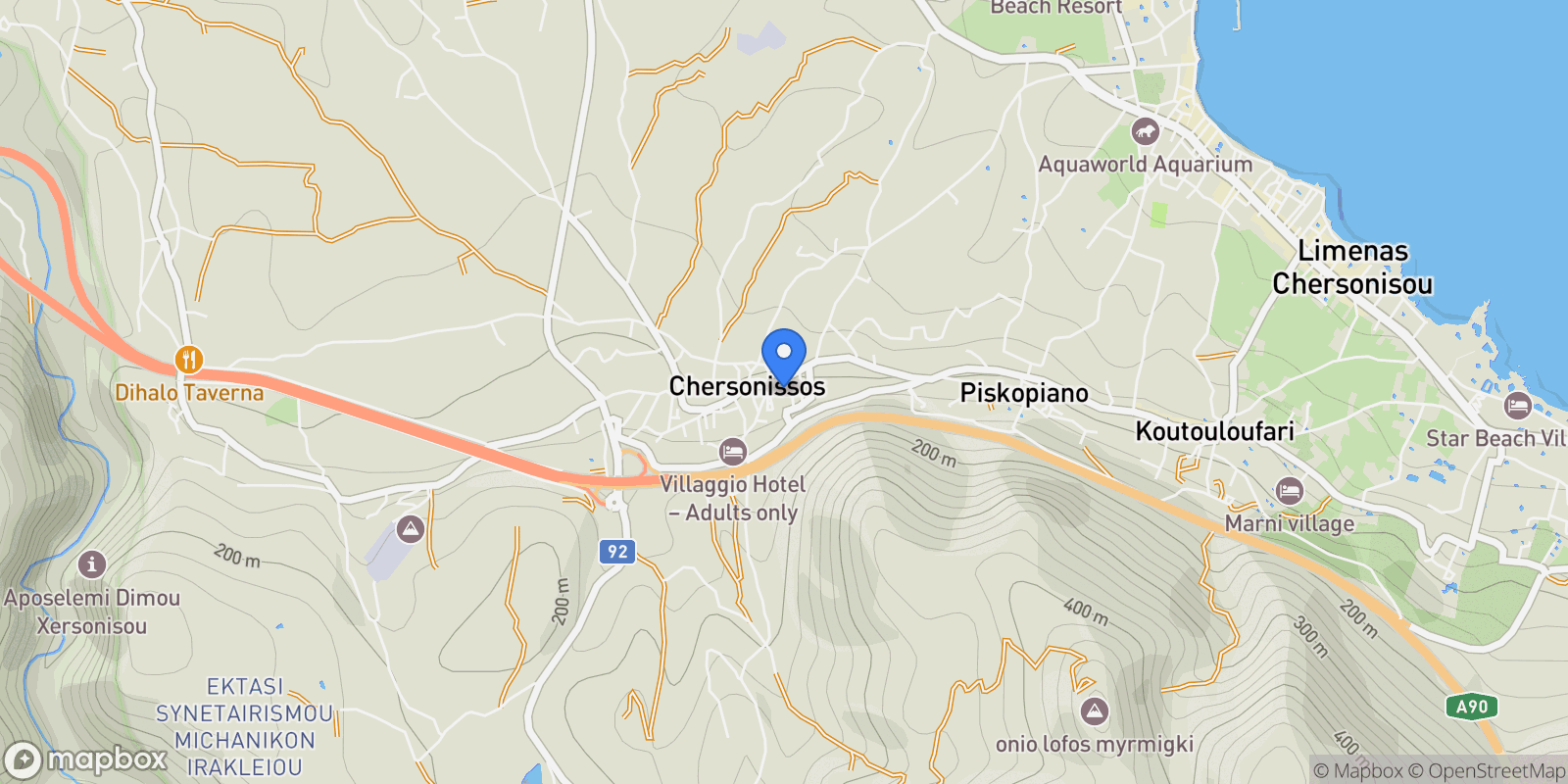 Map showing Community of Chersonisos, Chersonisos, Greece.