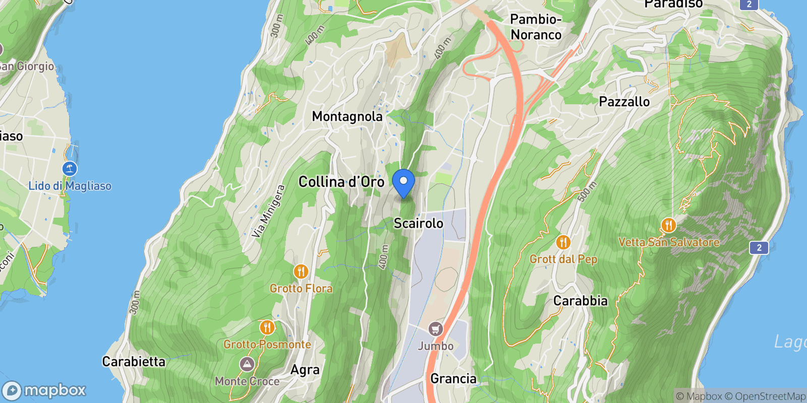Map showing Collina d'oro, Montagnola, TI 6926, Collina d'Oro, Ticino, Switzerland.