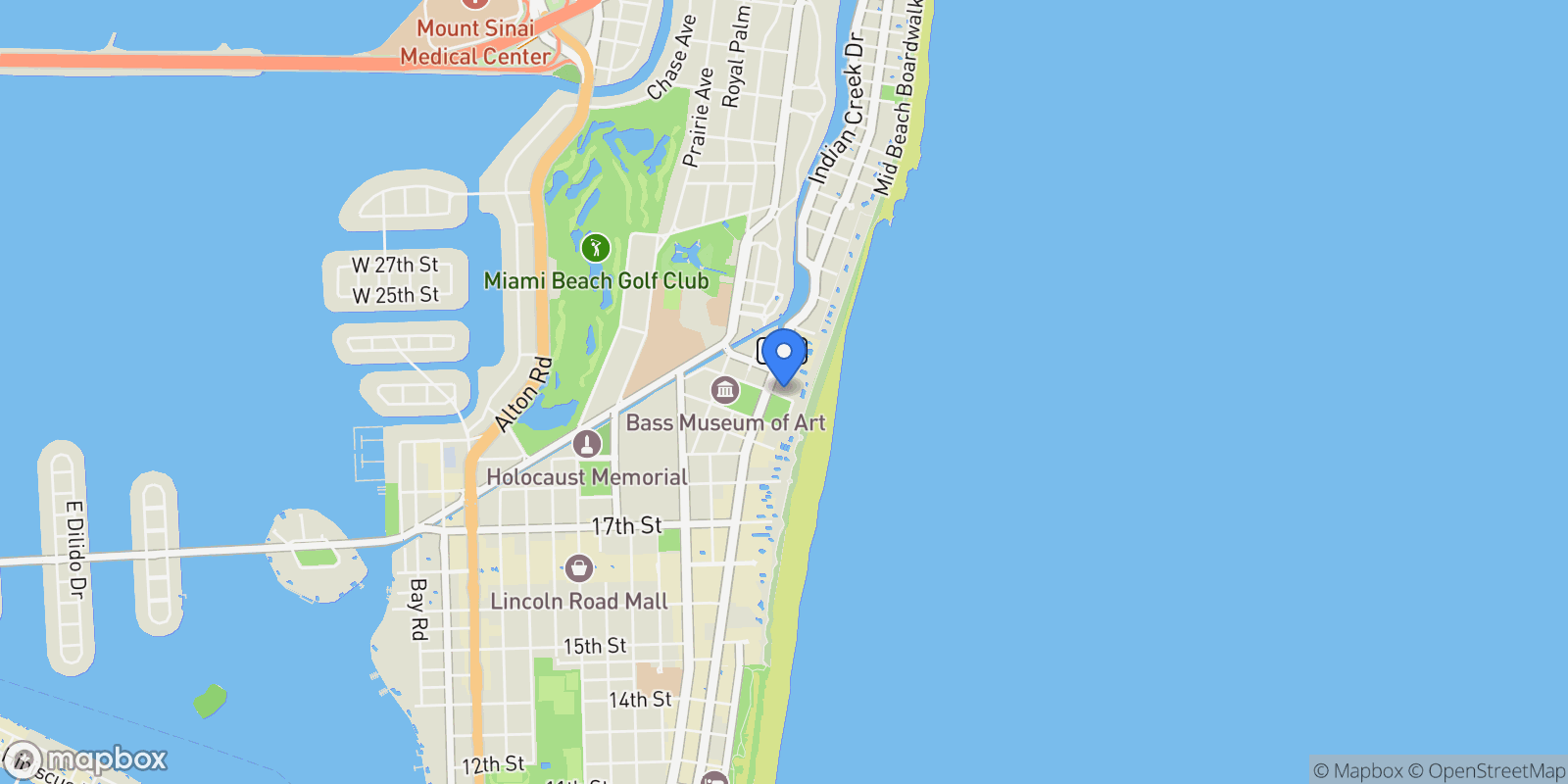 Map showing 2201 Collins Ave 523, Miami Beach, Florida, United States.