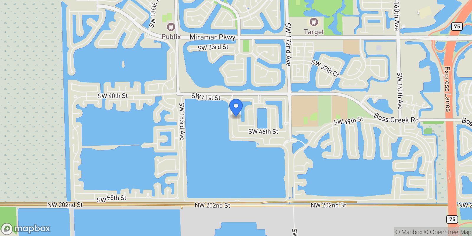 Map showing 4406 SW 178th Ave, Miramar, Florida, United States.