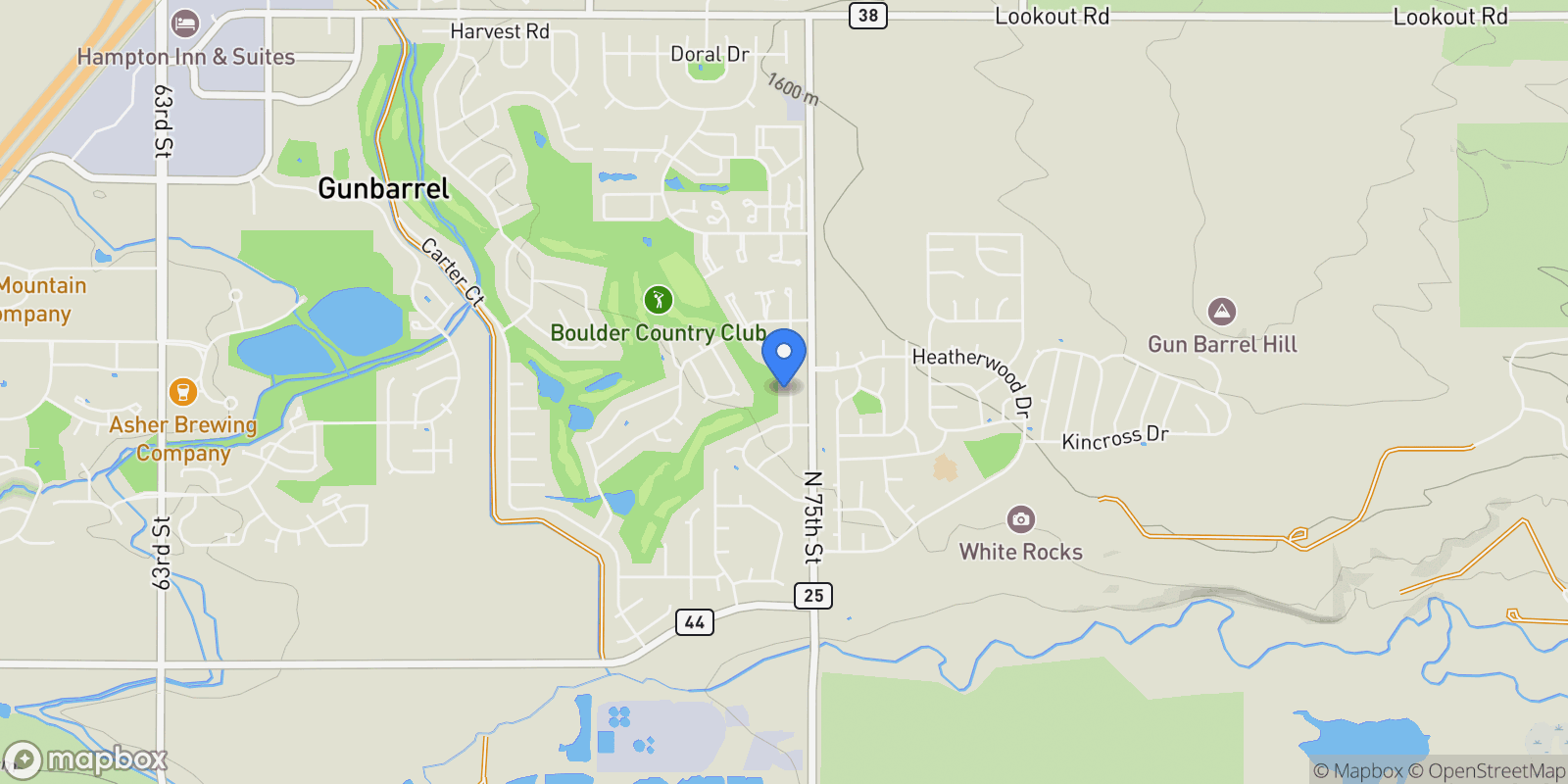 Map showing 4697 Tanglewood Trail, Boulder, Colorado, United States.