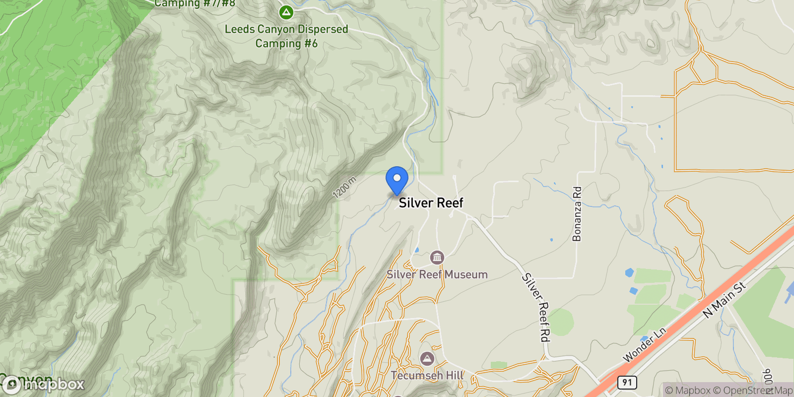 Map showing 3010 Silver Reef Drive, Leeds, UT 84746, Leeds, Utah, United States.
