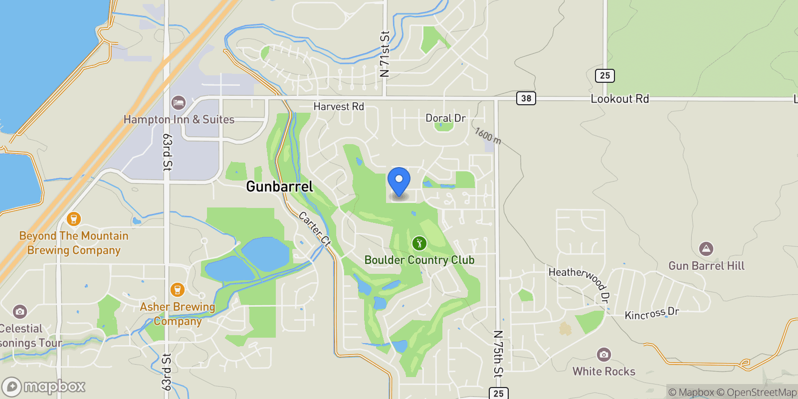 Map showing 7126 Cedarwood Circle, Boulder, Colorado, United States.
