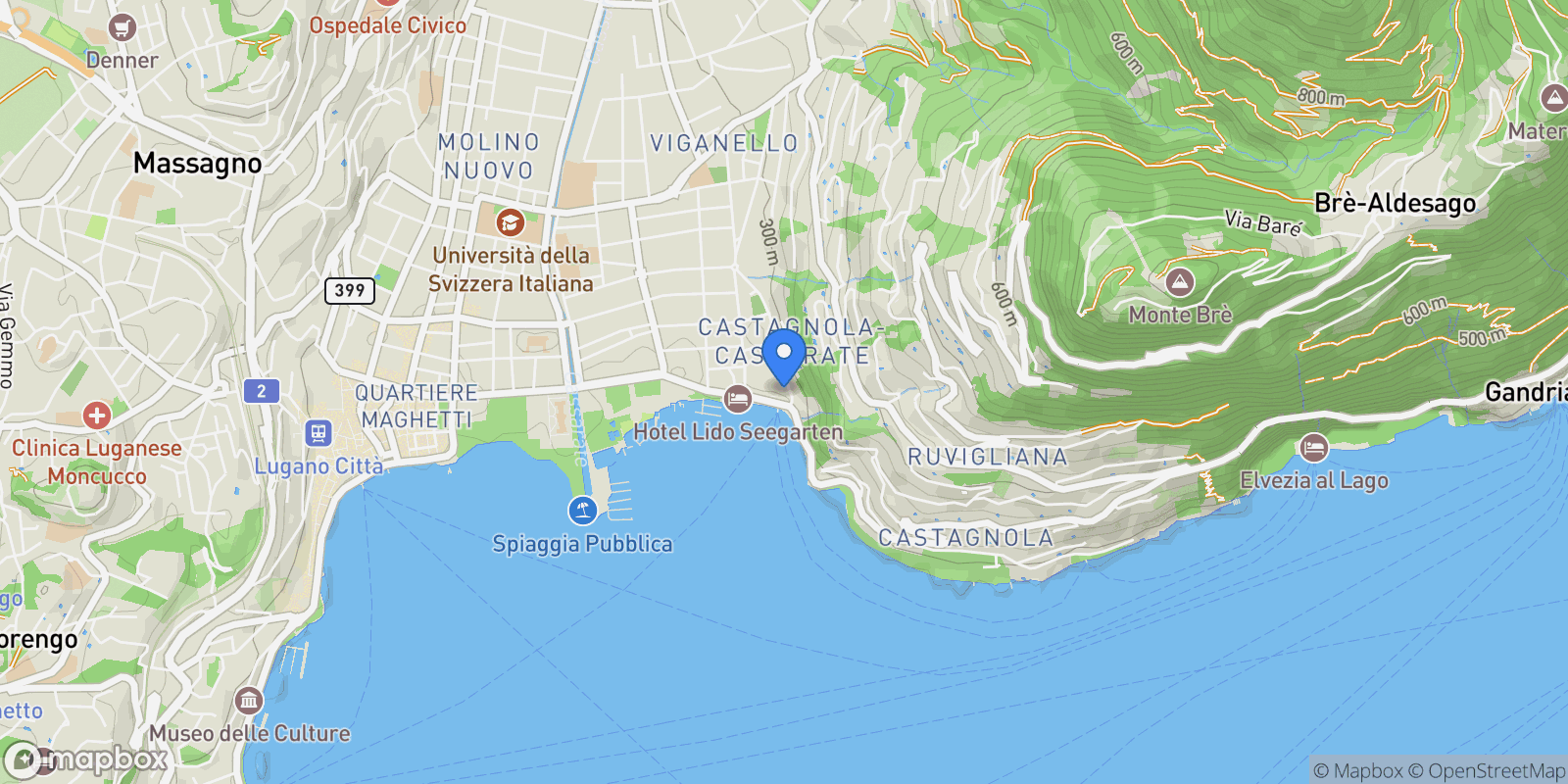 Map showing Lugano Cassarate, Lugano, TI 6900, Lugano, Ticino, Switzerland.