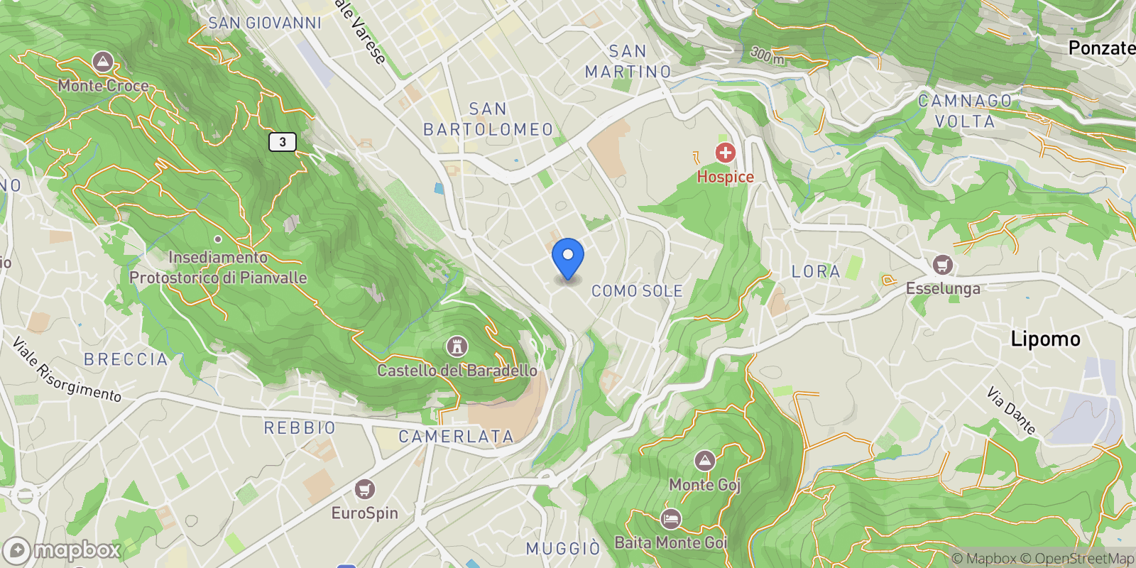 Map showing Breganzona, Lugano, TI 6900, Lugano, Ticino, Switzerland.