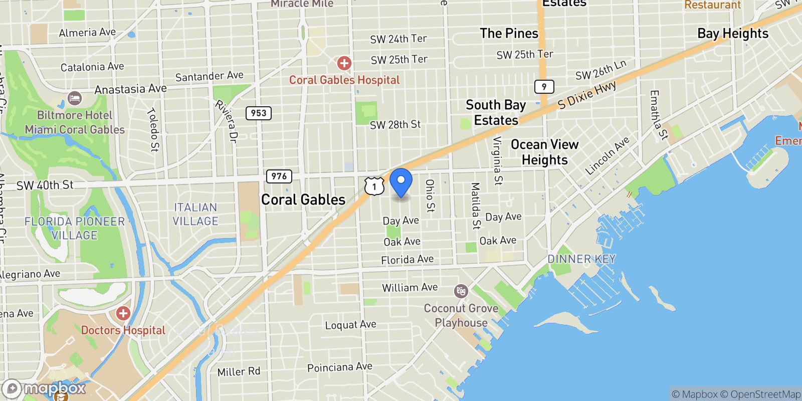 Map showing 3109 Hibiscus St 3109, Miami, Florida, United States.