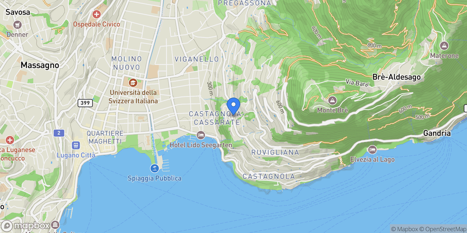 Map showing Ruvigliana., Ruvigliana, TI 6977, Lugano, Ticino, Switzerland.