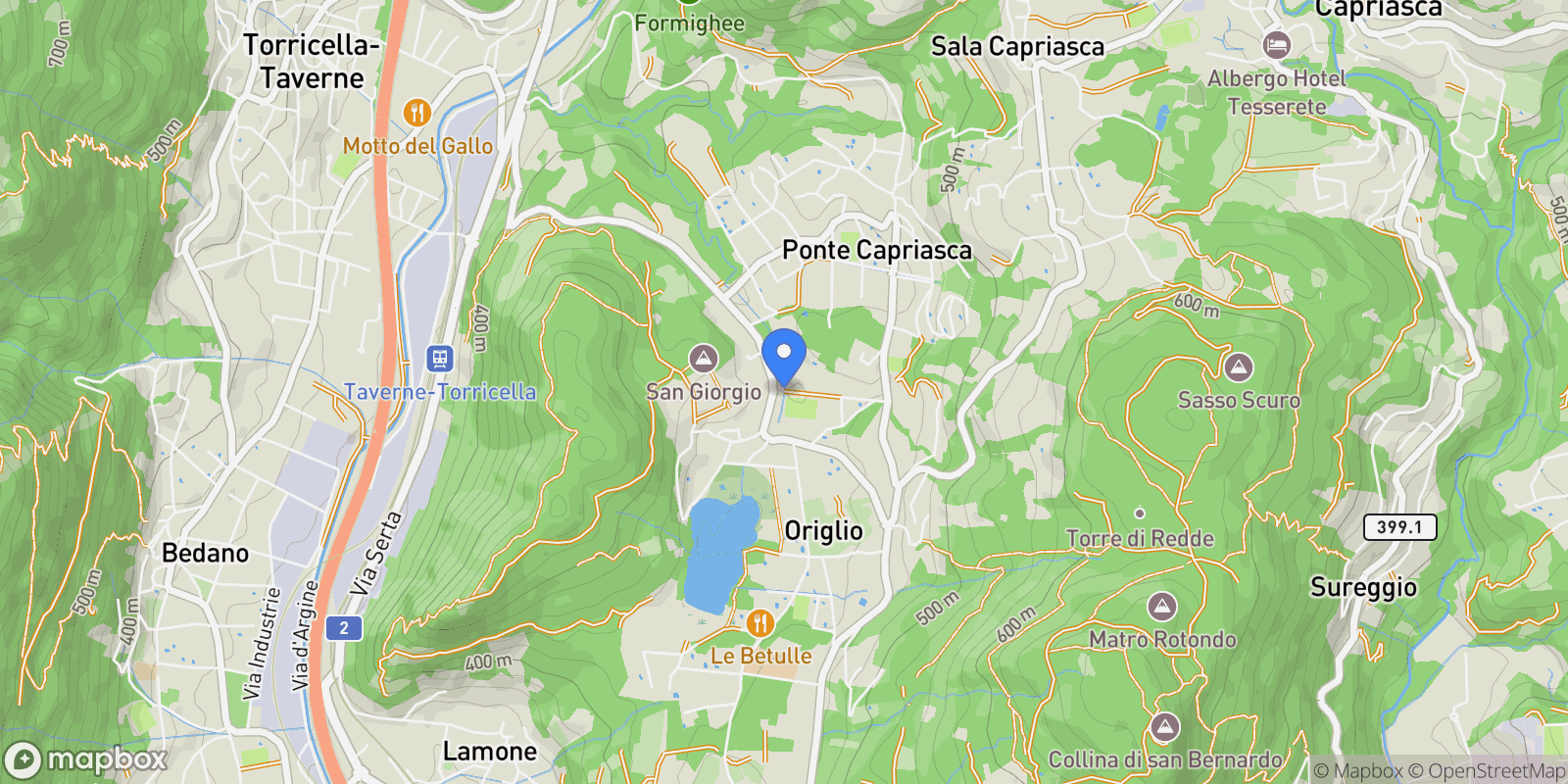Map showing Origlio, Origlio, TI 6945, Origlio, Ticino, Switzerland.