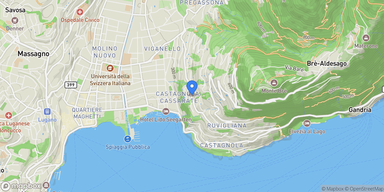 Map showing Ruvigliana., Ruvigliana, TI 6977, Lugano, Ticino, Switzerland.