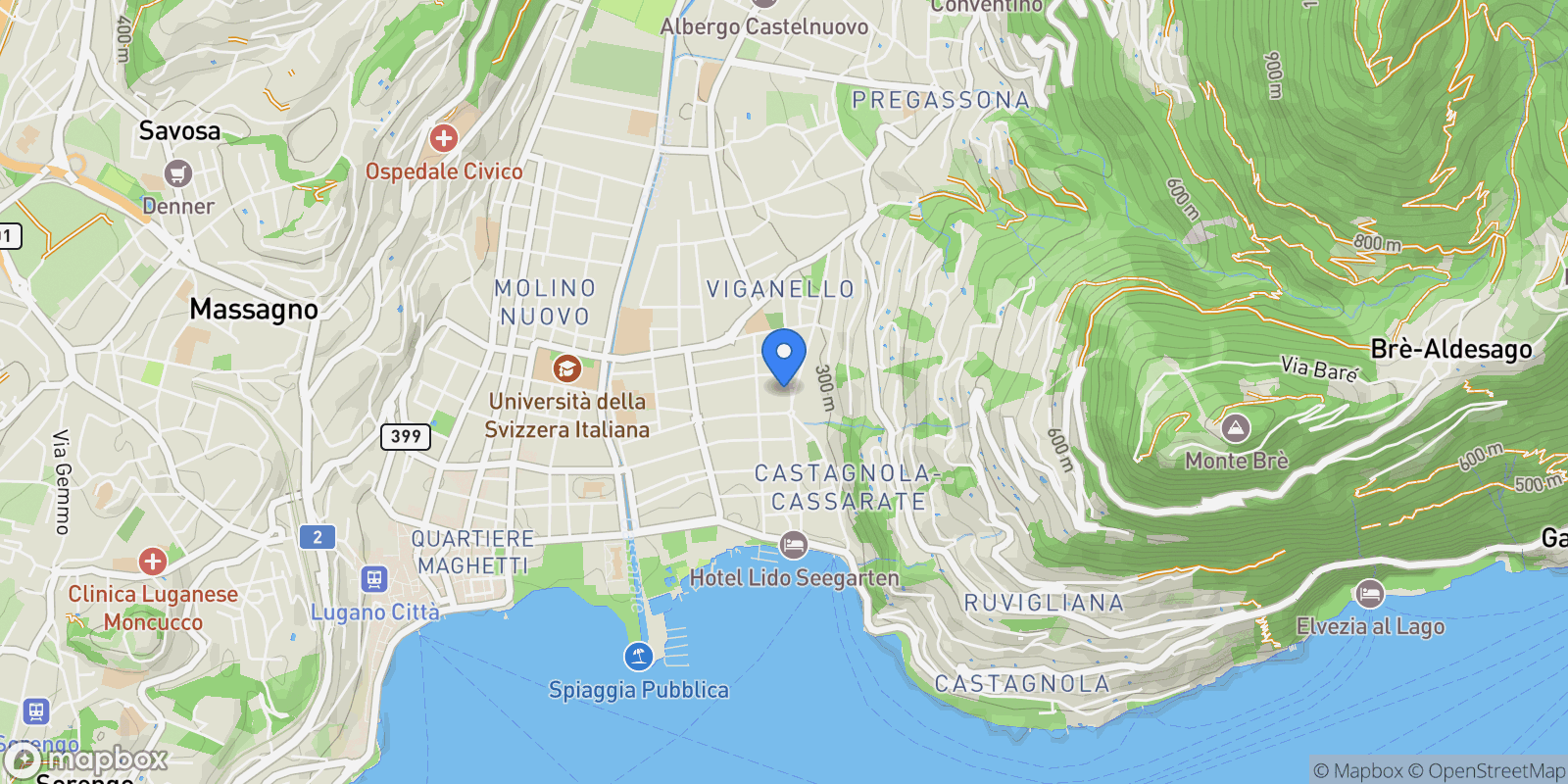 Map showing Via Molinazzo 21a, Viganello, TI 6962, Lugano, Ticino, Switzerland.
