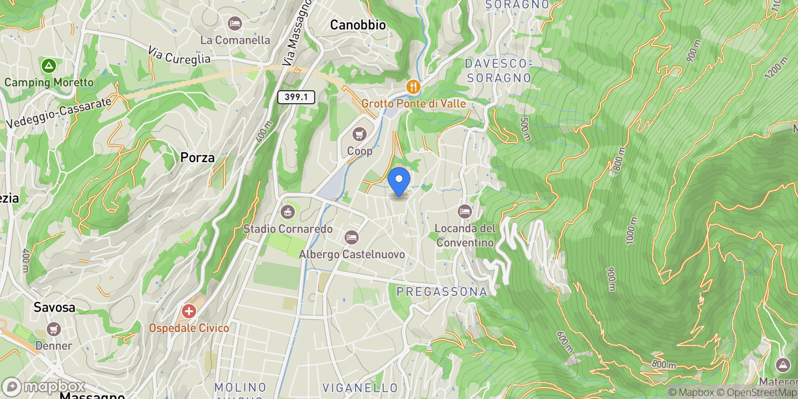 Map showing Lugano-Pregassona, Pregassona, TI 6963, Lugano, Ticino, Switzerland.