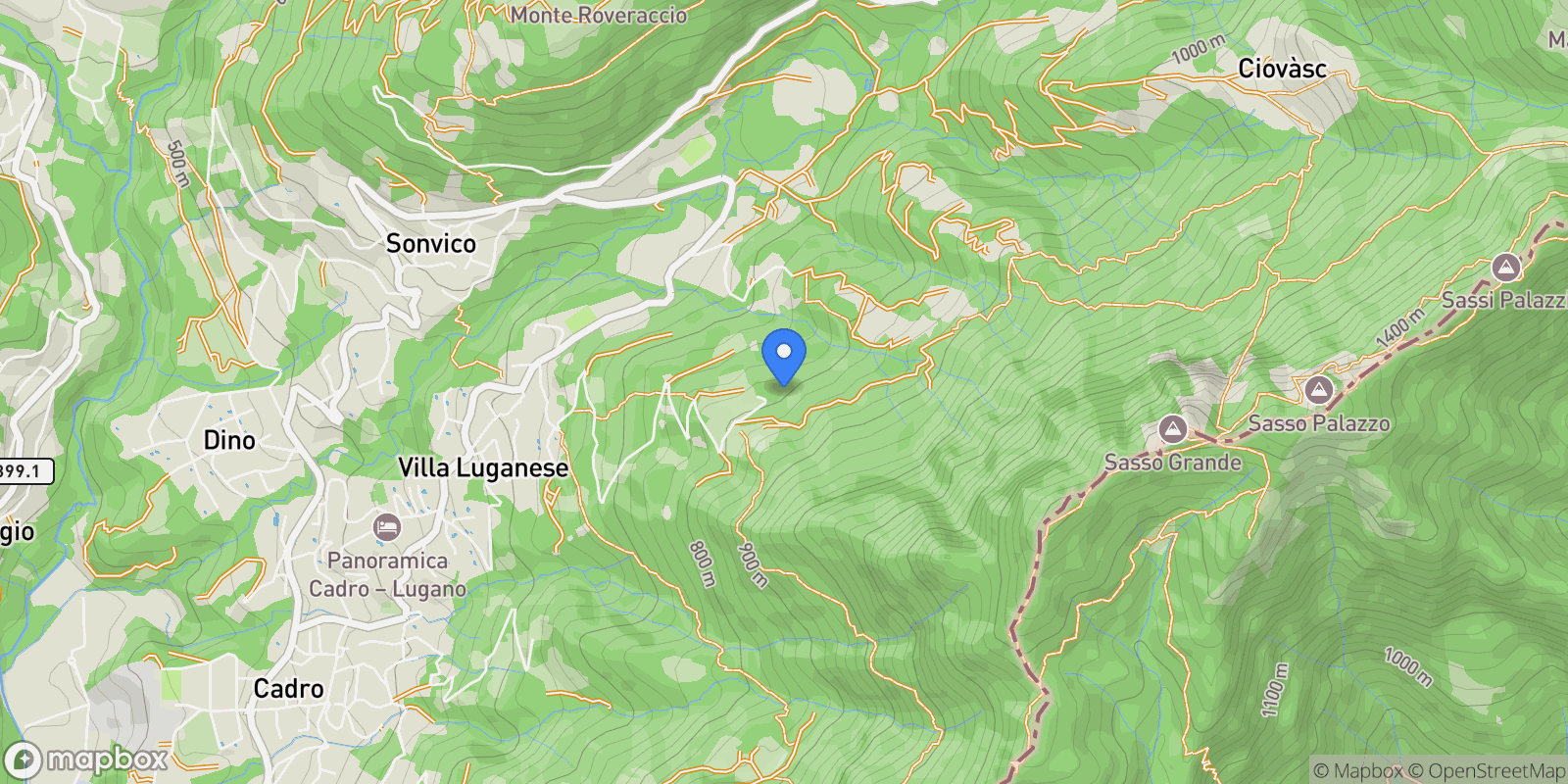 Map showing Villa Luganese, Villa Luganese, TI 6966, Lugano, Ticino, Switzerland.