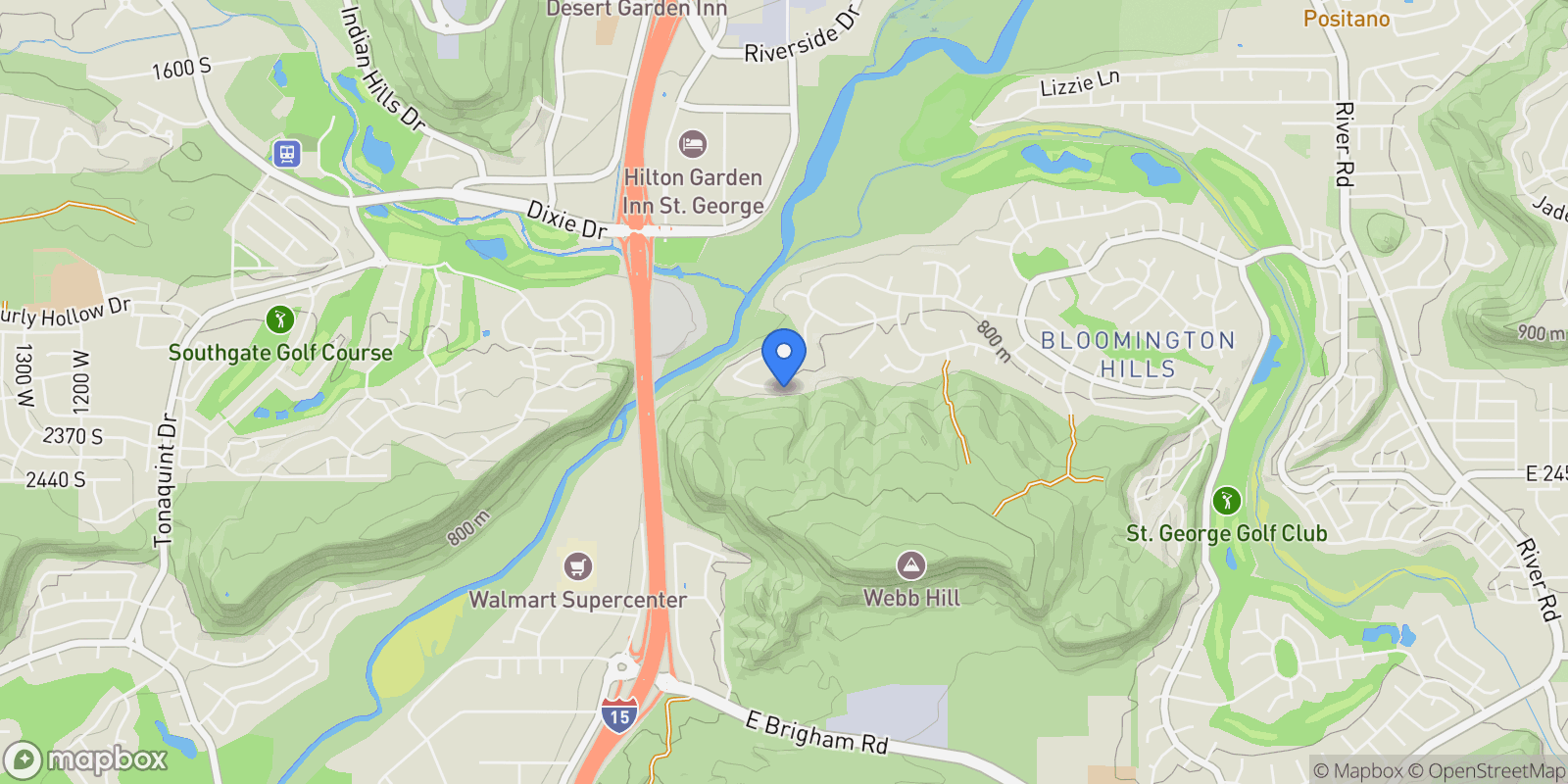 Map showing 2255 S Hill Road #1, St George, UT 84790, St. George, Utah, United States.