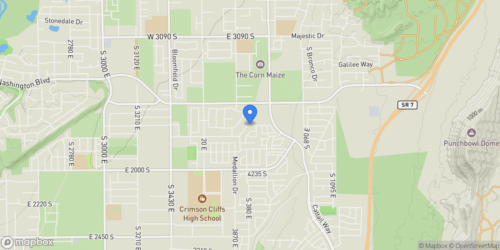Map showing 63 E Colima Road, Washington, UT 84780, Washington, Utah, United States.