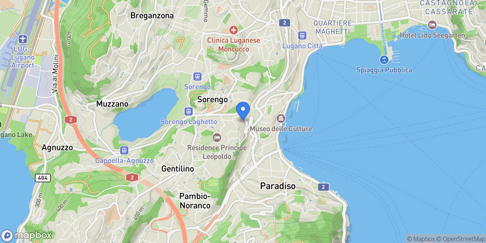 Map showing Lugano Città, Lugano, TI 6900, Lugano, Ticino, Switzerland.