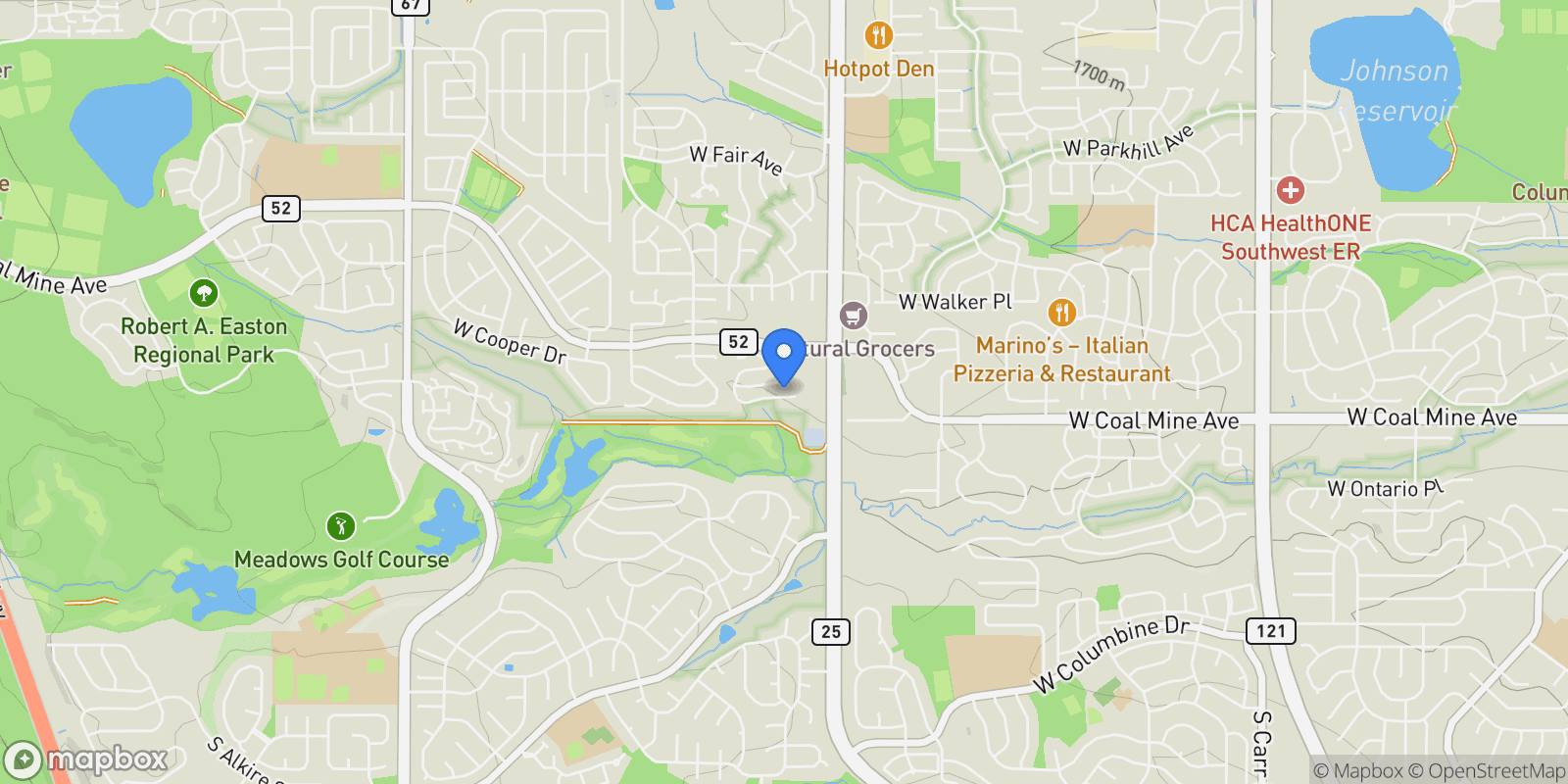 Map showing 6658 S Kline Way, Littleton, Colorado, United States.