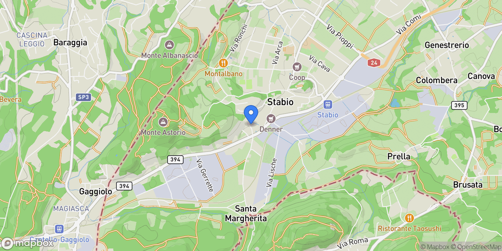 Map showing Zona Stabio, Stabio, TI 6855, Stabio, Ticino, Switzerland.