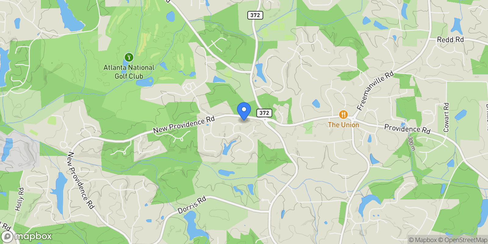 Map showing 345 Lake Bend Court, Milton, Georgia, United States.