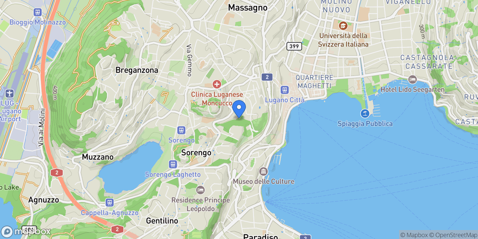 Map showing Lugano., Lugano, TI 6900, Lugano, Ticino, Switzerland.