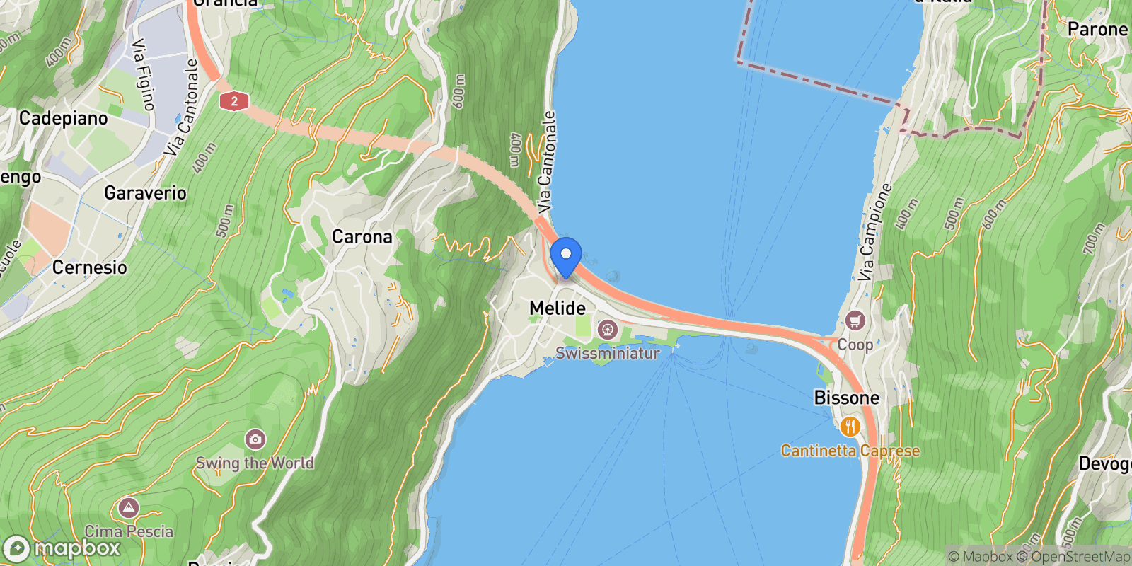 Map showing Lago, Melide, TI 6815, Melide, Ticino, Switzerland.