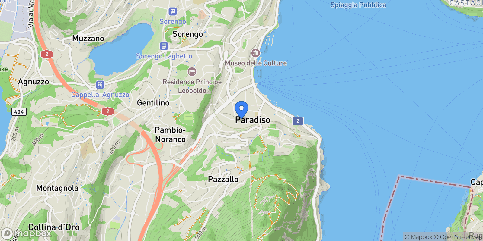 Map showing Paradiso., Paradiso, TI 6900, Paradiso, Ticino, Switzerland.