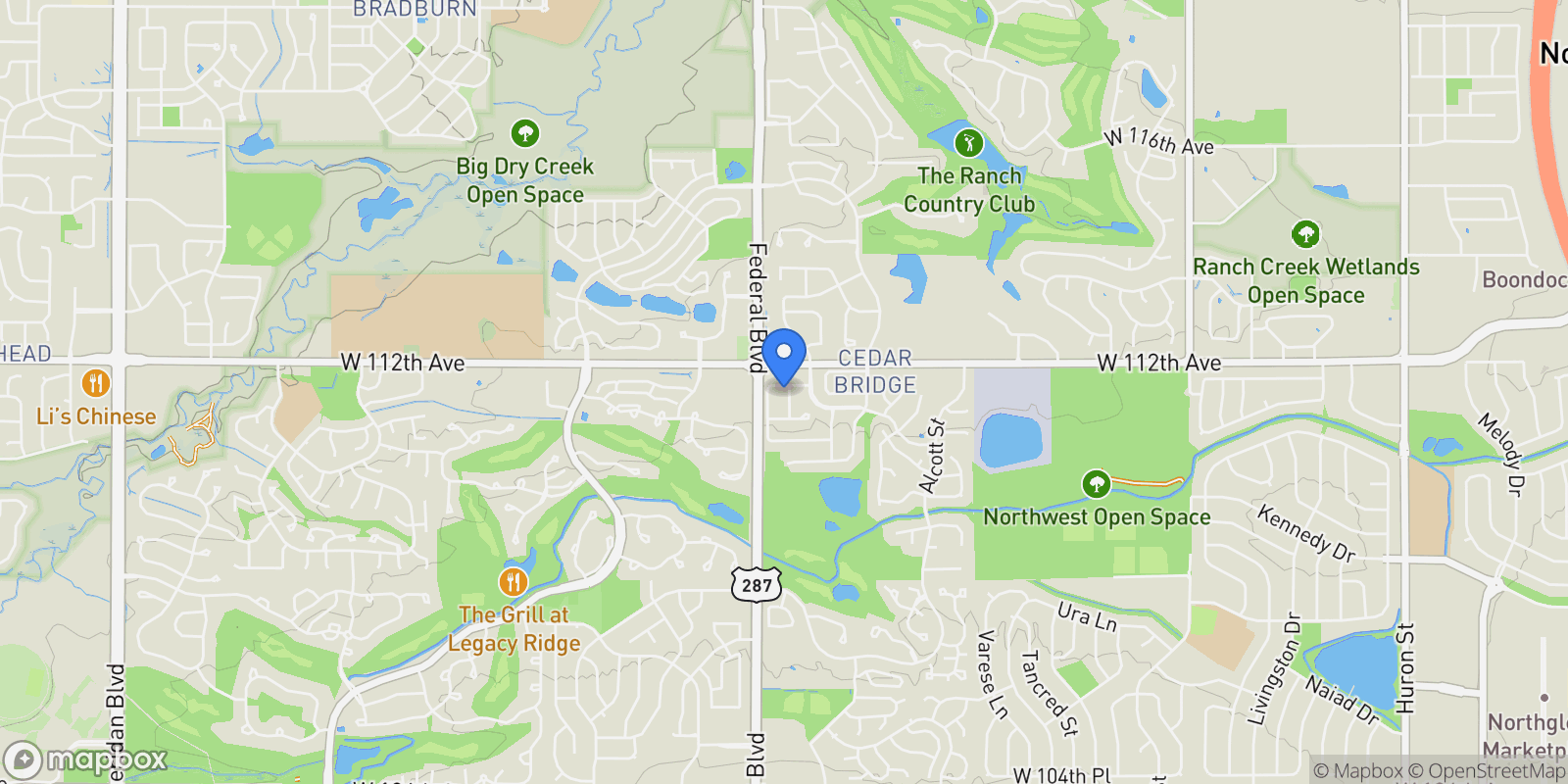 Map showing 11145 Eliot Court, Thornton, Colorado, United States.