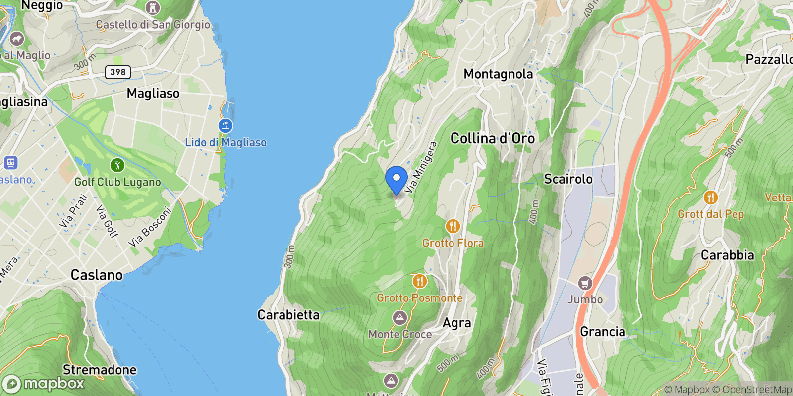 Map showing Montagnola, Montagnola, TI 6926, Collina d'Oro, Ticino, Switzerland.