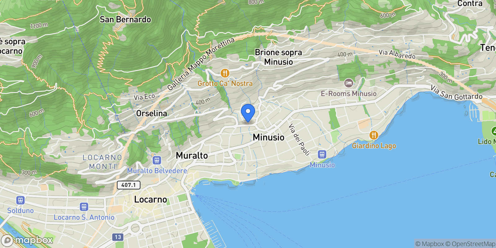 Map showing Minusio Remardone, Minusio, TI 6648, Minusio, Ticino, Switzerland.