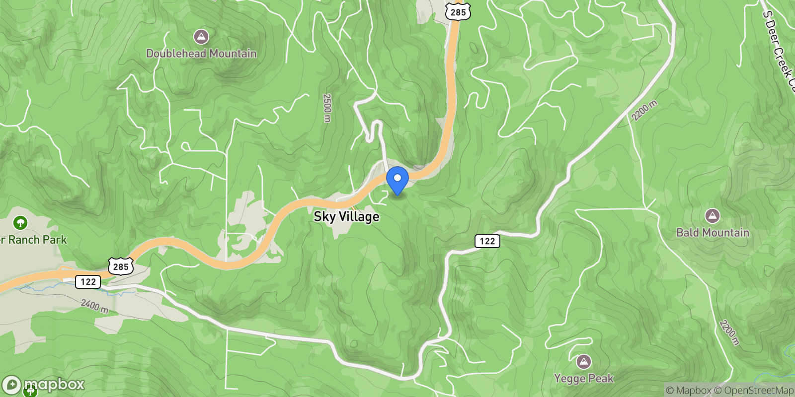 Map showing 9034 US Highway 285, Morrison, Colorado, United States.