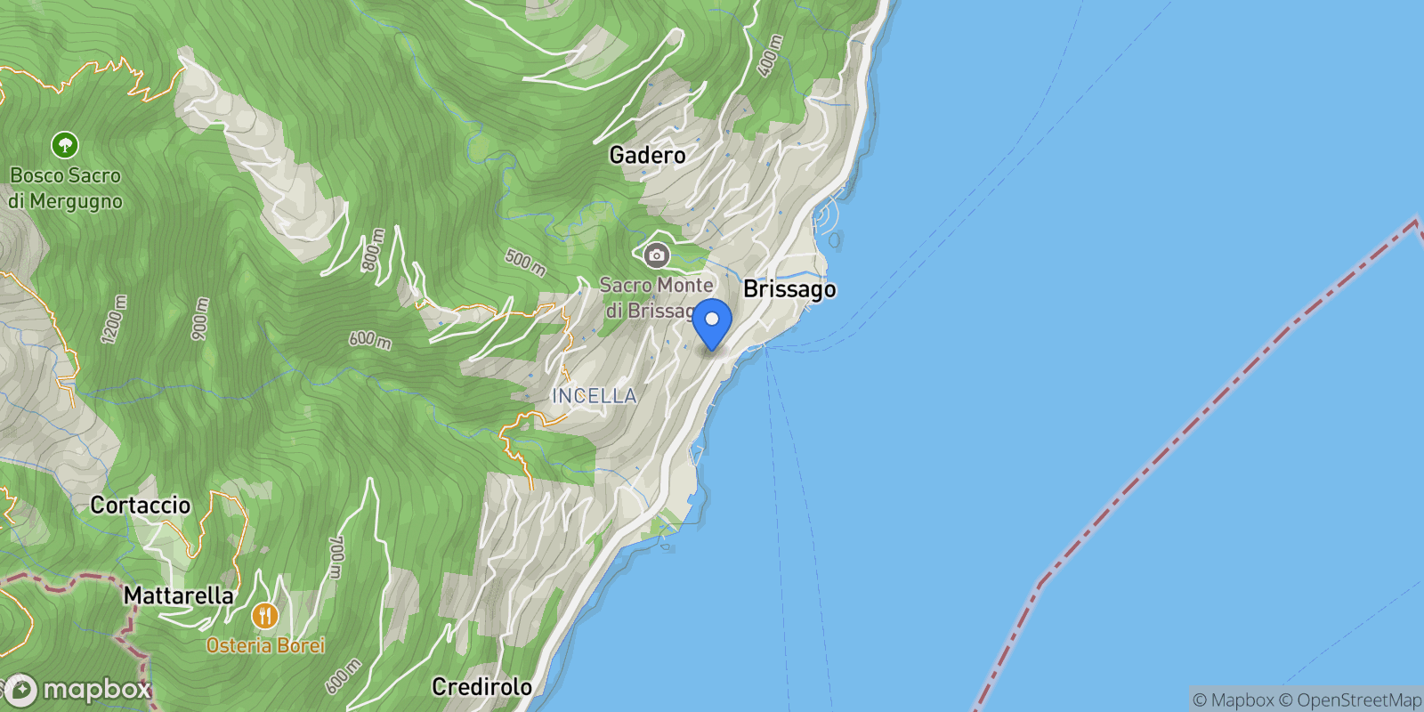 Map showing Brissago Centro, Brissago, TI 6614, Brissago, Ticino, Switzerland.