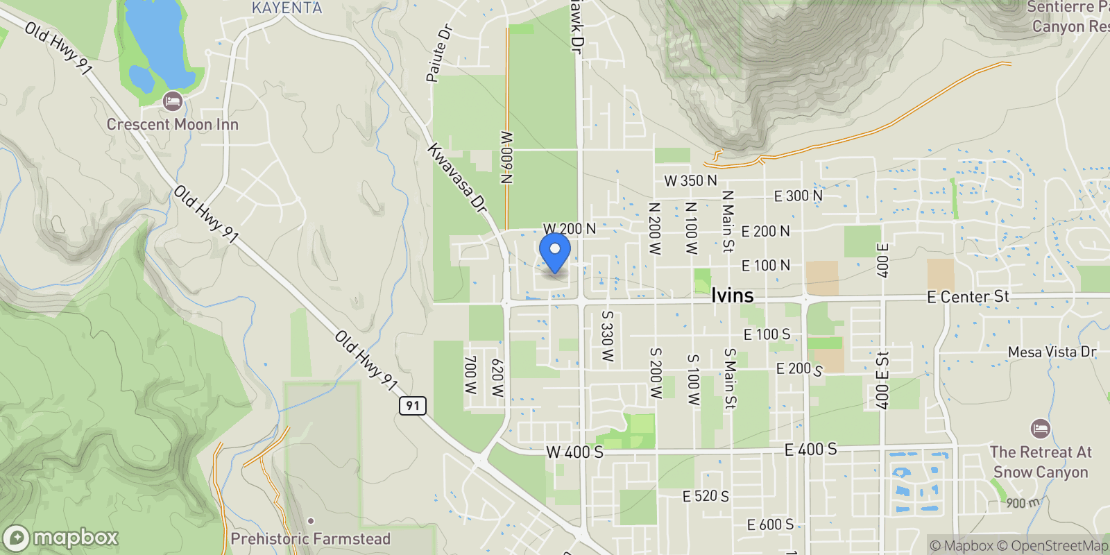 Map showing 480 W Tonapah Way, Ivins, UT 84738, Ivins, Utah, United States.