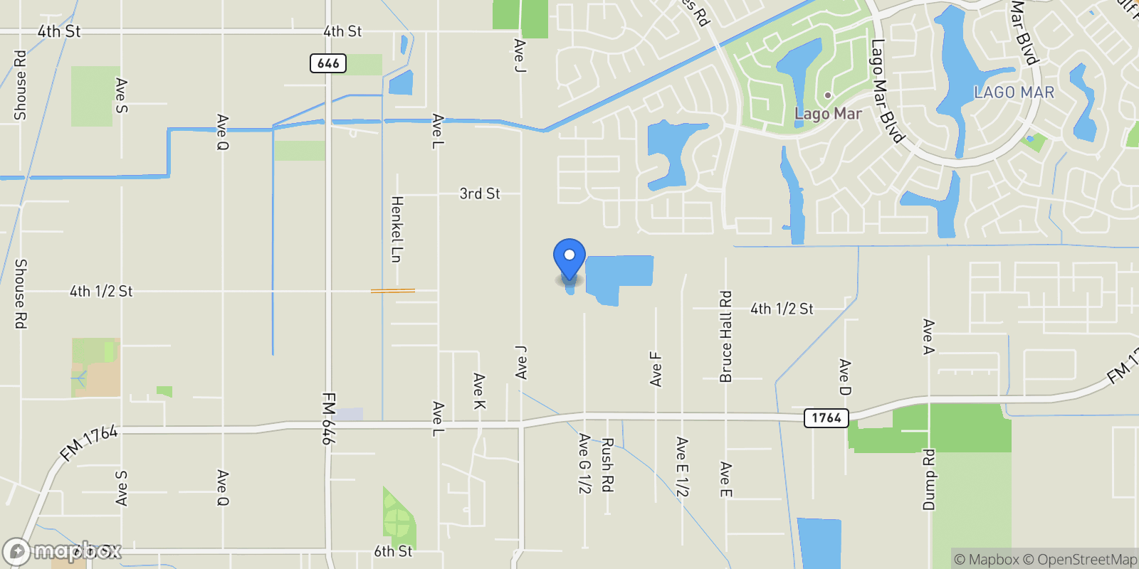 Map showing 3237-2 Avenue G 1/2, Santa Fe, TX 77510, Santa Fe, Texas, United States.