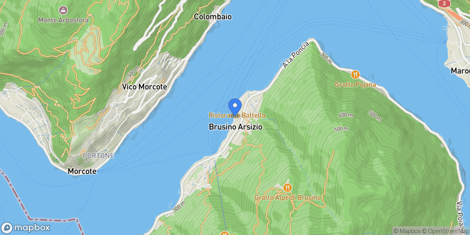 Map showing Brusino nucleo, Brusino Arsizio, TI 6827, Brusino Arsizio, Ticino, Switzerland.
