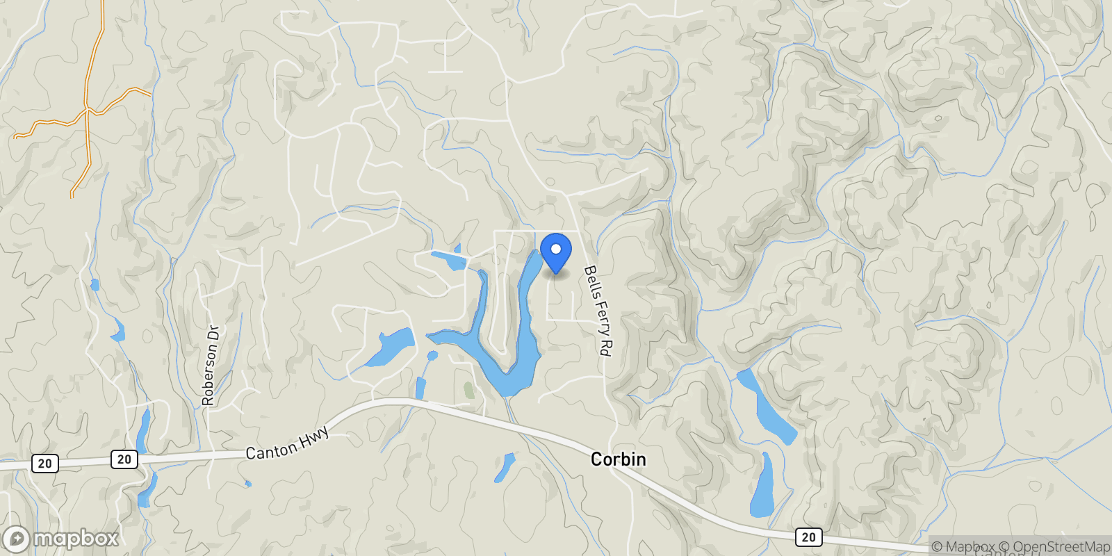 Map showing 50 Lake Overlook Drive, Cartersville, Georgia, United States.