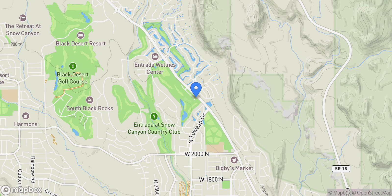Map showing La Casa Circle, Homesite 6, St. George, UT 84770, St. George, Utah, United States.