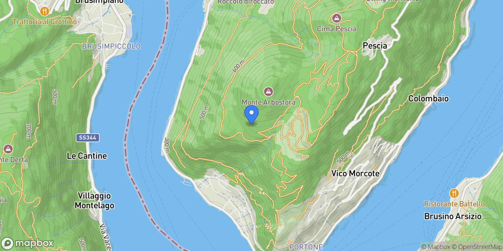 Map showing Morcote, TI 6922, Morcote, Ticino, Switzerland.