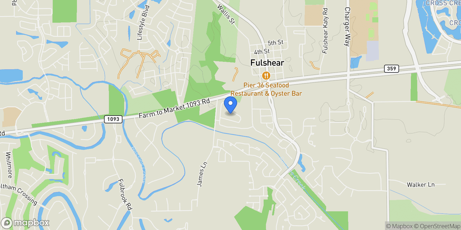 Map showing 5507 Crest View Terrace Court, Fulshear, TX 77441, Fulshear, Texas, United States.
