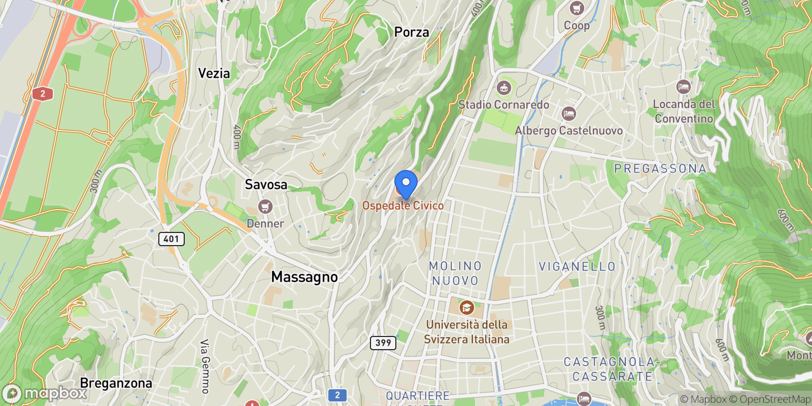 Map showing Lugano., Lugano, TI 6900, Lugano, Ticino, Switzerland.
