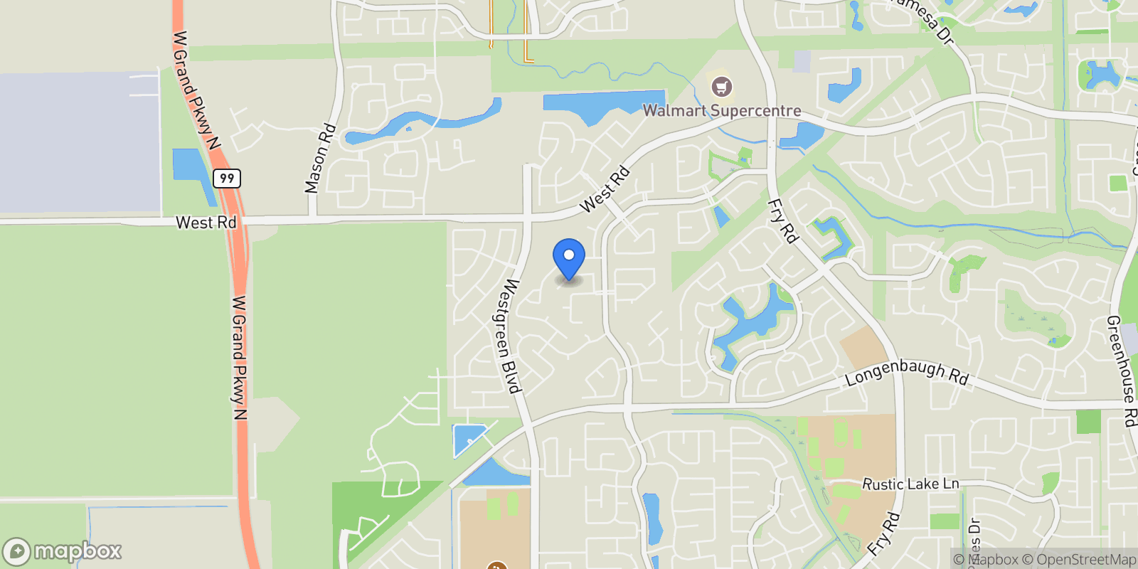 Map showing 21230 Adriatic Run Drive, Houston, Texas, United States.
